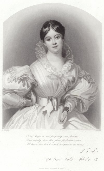 Portrait of Letitia Elizabeth Landon by Daniel Maclise